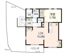 尾長西貸家の間取り画像
