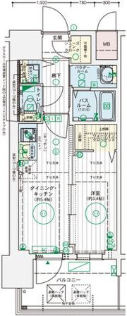 エステムコート難波WEST-SIDEⅨレデントの間取り画像