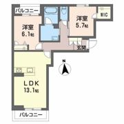 ヴォワレ エ フルール新北町の間取り画像