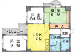 南千里ハイツの間取り画像