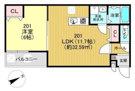 プラムコート椥辻 新築アパートの間取り画像