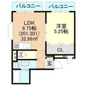 朝日レジデンス春日の間取り画像