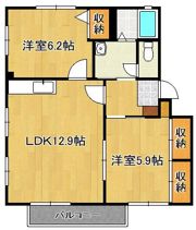 ウェールズ・紫 B棟の間取り画像