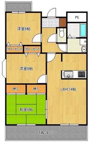 アビタシオンオキの間取り画像