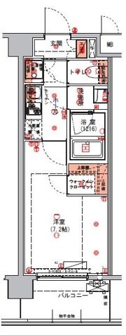 ハーモニーレジデンス東京アーバンスクエア#002の間取り画像