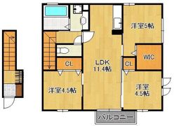 ヴィルヌーブ相坂 A棟の間取り画像