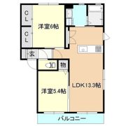 朝日ハウスBの間取り画像