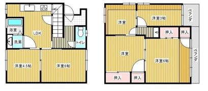 北畝1丁目一戸建ての間取り画像