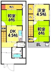 北岸和田2丁目貸家の間取り画像