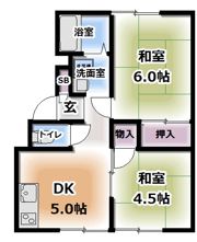 石橋ハイツAの間取り画像