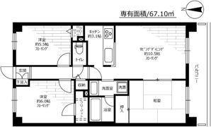 ライオンズマンション横浜三春台の間取り画像