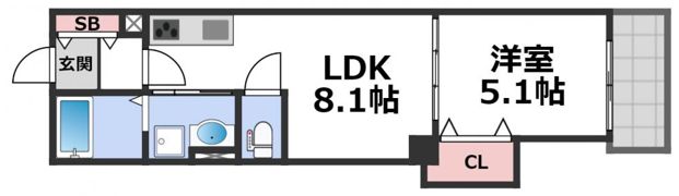 クリエオーレ鶴橋の間取り画像