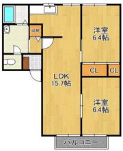 Kフラット A棟の間取り画像