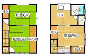 藤原様妙楽寺貸家の間取り画像