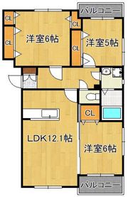プレステージ西工大前IIの間取り画像