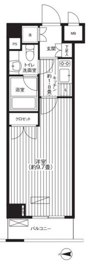 グランハイツ東新宿の間取り画像