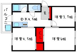 北野田マンション巽A棟の間取り画像