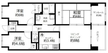 サーパス楽々園の間取り画像