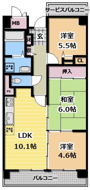 カサグランデ鶴見緑地の間取り画像