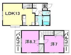レジデンスSekiya－2 A棟の間取り画像
