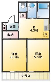 大谷口コーポの間取り画像