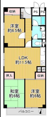 芦屋精道スカイハイツの間取り画像