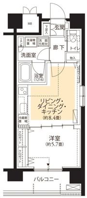 フロール横浜三ツ沢 3番館の間取り画像
