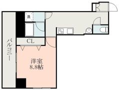 サテンドール黒髪の間取り画像