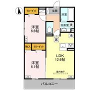 紅雲町2丁目PJ B棟の間取り画像