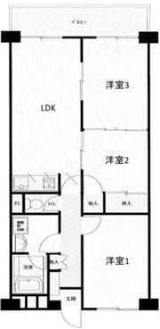 所沢ハイコーポマンションの間取り画像