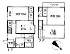 石井貸家B棟の間取り画像