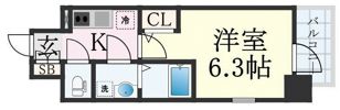 エスリード難波ザ・アークの間取り画像