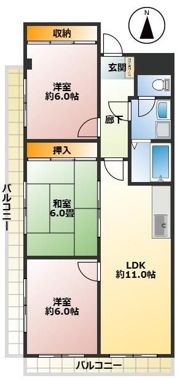 サニーフラット南浦和の間取り画像