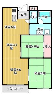 シャトー洗堰の間取り画像