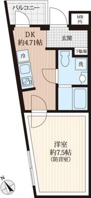 「防音マンション」ラシクラスInfina 上板橋の間取り画像