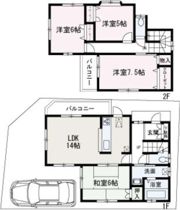溝沼3丁目貸家の間取り画像