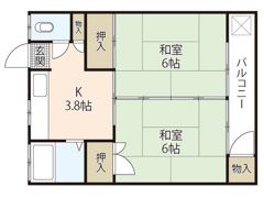 味埜アパートの間取り画像