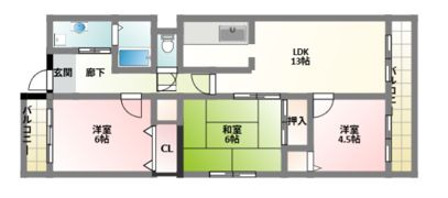 フェリース樟葉の間取り画像
