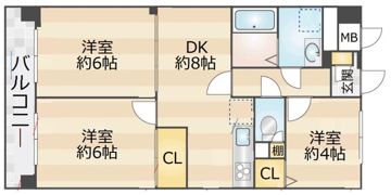 ライオンズマンション長田ヒルズ3号棟の間取り画像