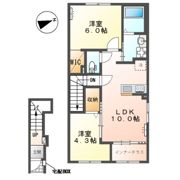 （仮）東田中新築アパートの間取り画像