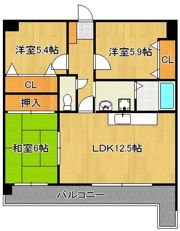 ラフィーヌ重住の間取り画像