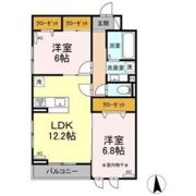 クレストコート八乙女Bの間取り画像
