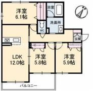エトワール中府 A号室の間取り画像