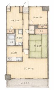 スカール喜多川A棟の間取り画像