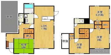 貫弥生が丘2丁目戸建の間取り画像