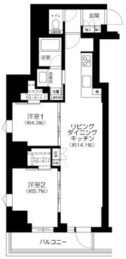 サンウッドフラッツ新宿四谷三丁目の間取り画像