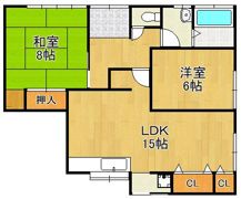 霧ケ丘借家Cの間取り画像