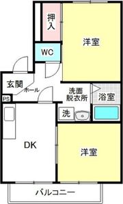 パークヒルズ中平 B棟の間取り画像