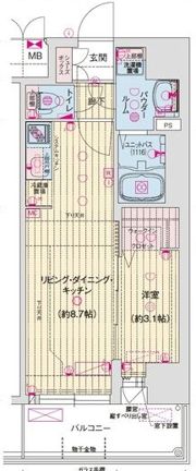 ソルテラスOSAKA MID EASTクレアストの間取り画像