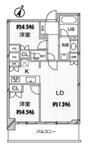 ドゥーエ大宮の間取り画像